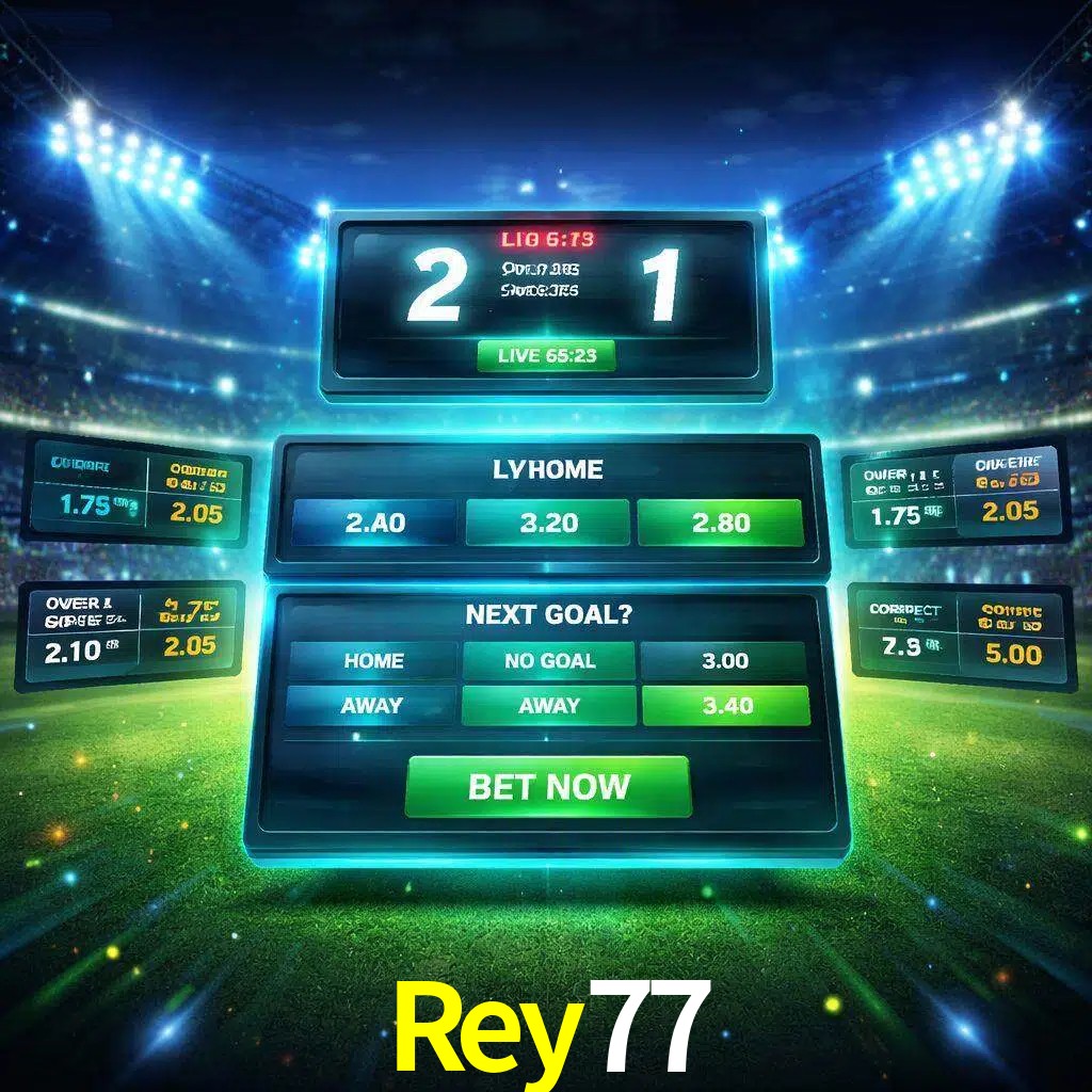 Vista de apuestas en vivo Rey77 durante un partido en curso