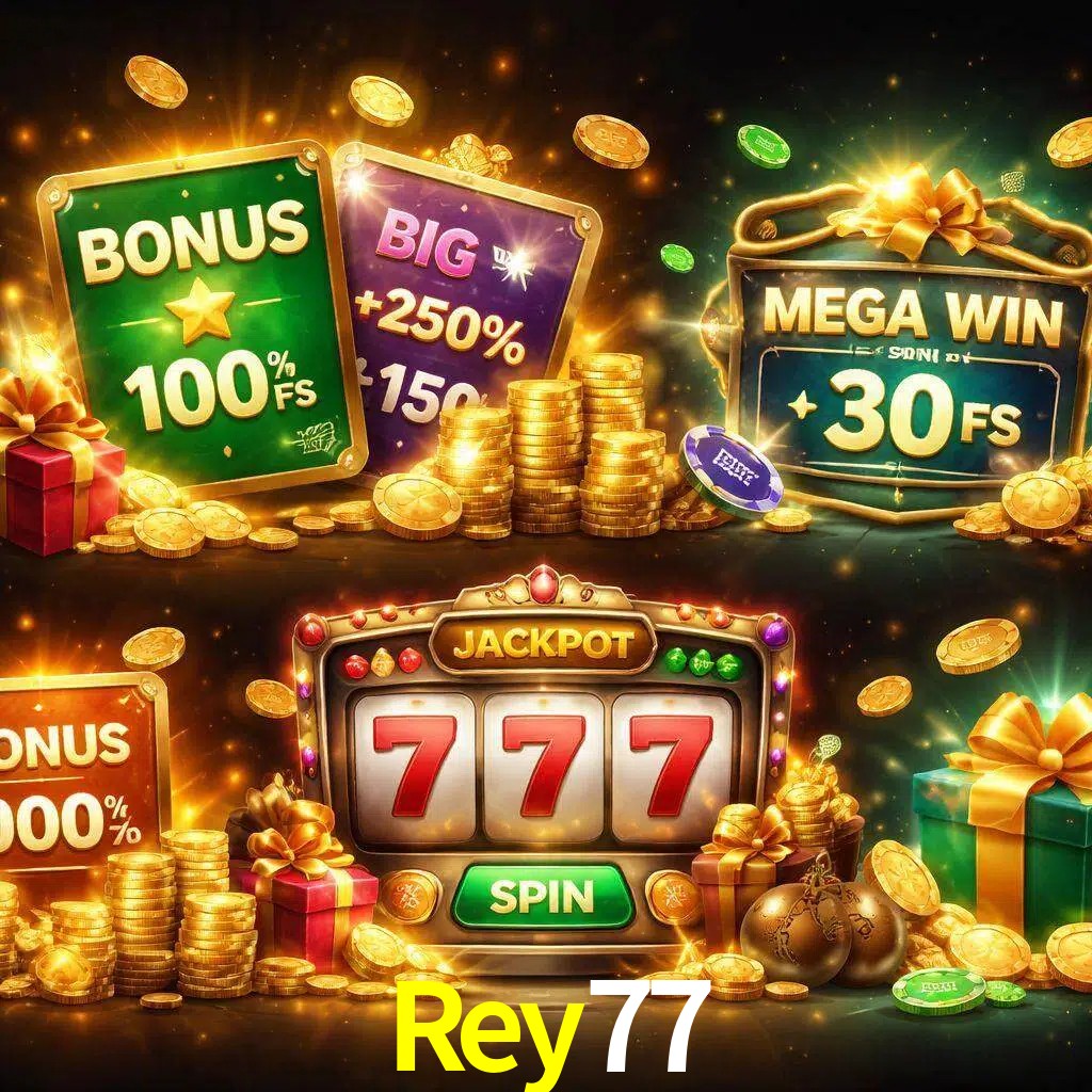 Tipos de bonos Rey77 incluyendo recompensas de bienvenida y promociones continuas